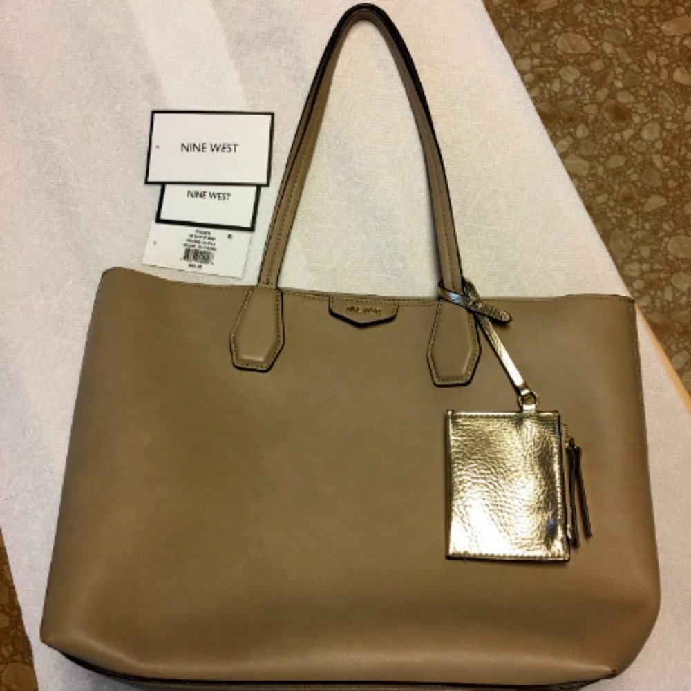 Nine West Caden Tote w/ gold hanging wristlet